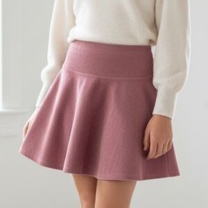 KnitWorks Girls L 14 Dusty Rose Pink Mauve Velvety Stretch Corduroy Skater Skirt
